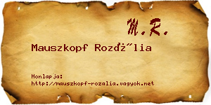 Mauszkopf Rozália névjegykártya